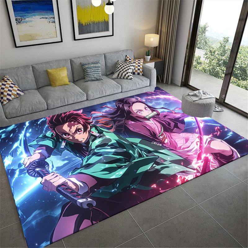Nezuko Carpet Rug for Living Room Bedroom Home Sofa Decoration,Kids play Non-slip Floor Mat