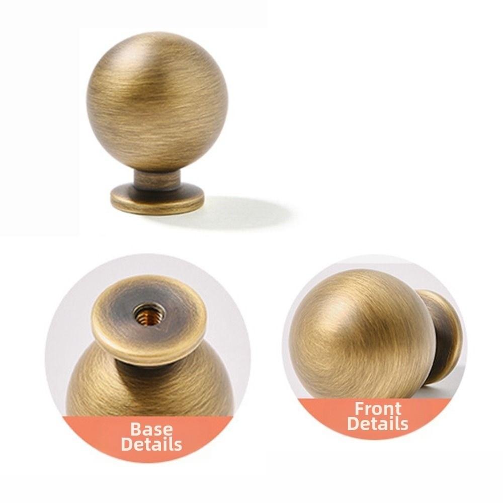 Solid Brass Drawer Knob Gold Round Cabinet Door Handle Retro Wardrobe Pulls Home Use