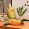 Cuscino Peluche Umanoide Vegetale Mais Sorridente Carota Asparago Bambola con Gambe Decorazione Oggetto di Scena Regalo