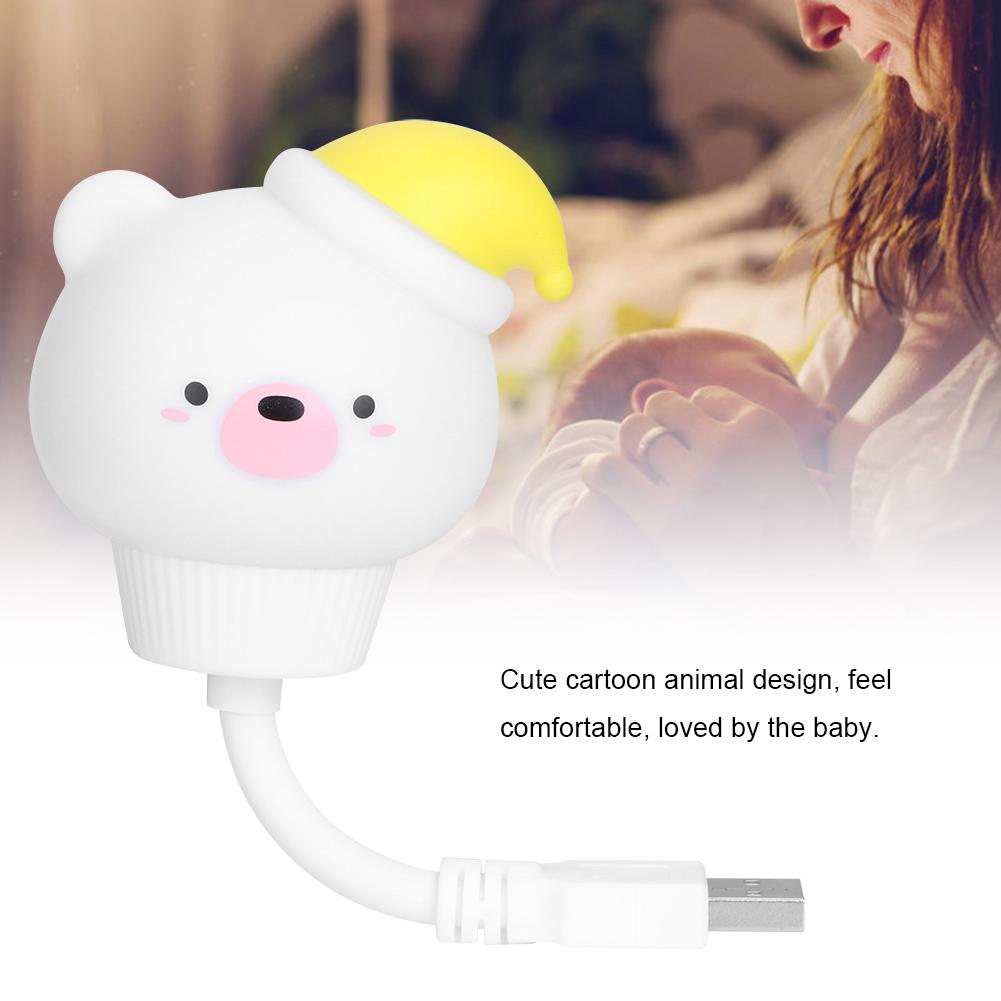 Cute Animal Shaped Night Light USB LED Soft Cartoon Baby Nursery Sleeping Lamp Kid Gift