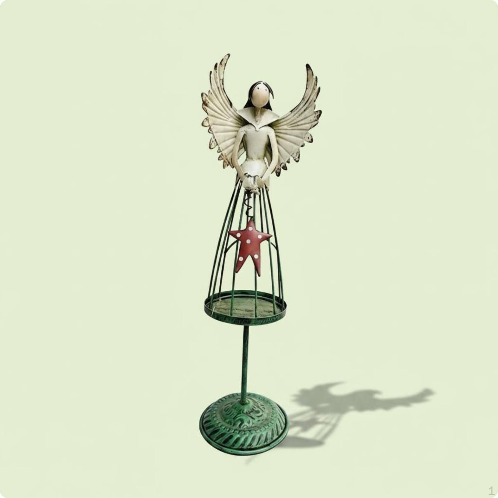 Steel Angel Stand Sculpture Retro Style