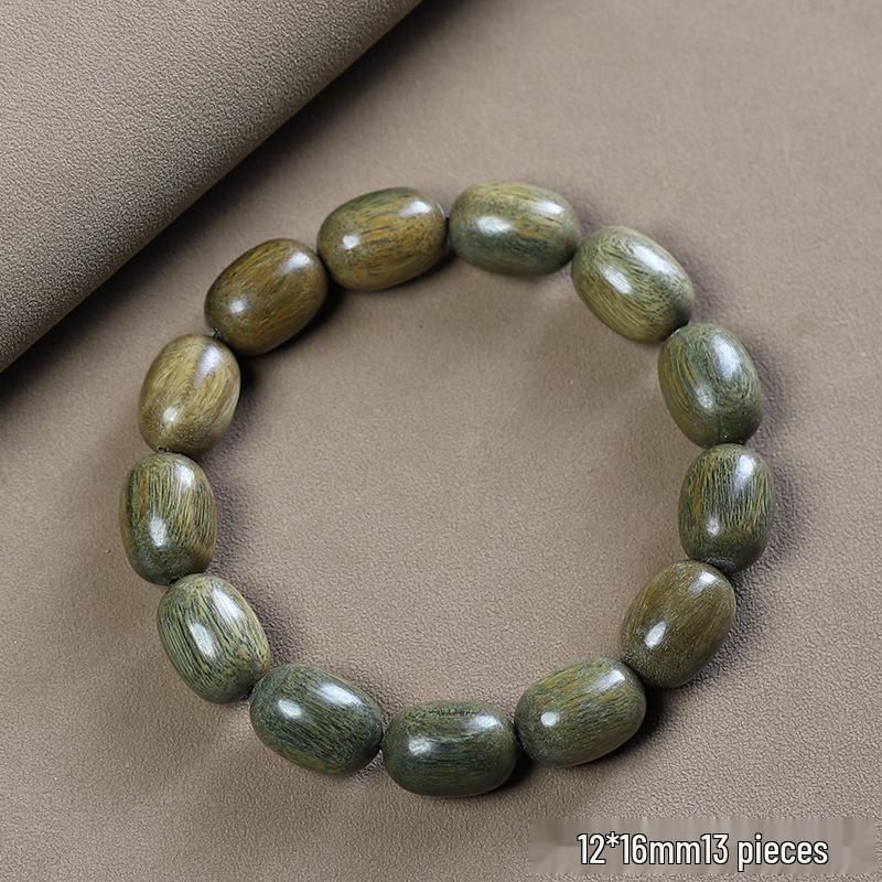 Purple Rosewood & Green Sandalwood Bead Bracelet: Irregular Design with Buddhist Beads for Men and Women