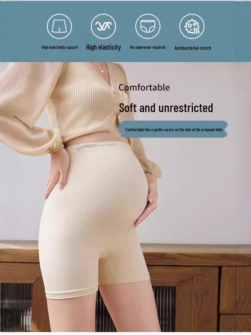

Maternity High Elasticity Tummy Support Pants, 2-in-1 No Underwear Needed, Breathable, Thin, Anti-Exposure. M (suitable for 45-60 kg)