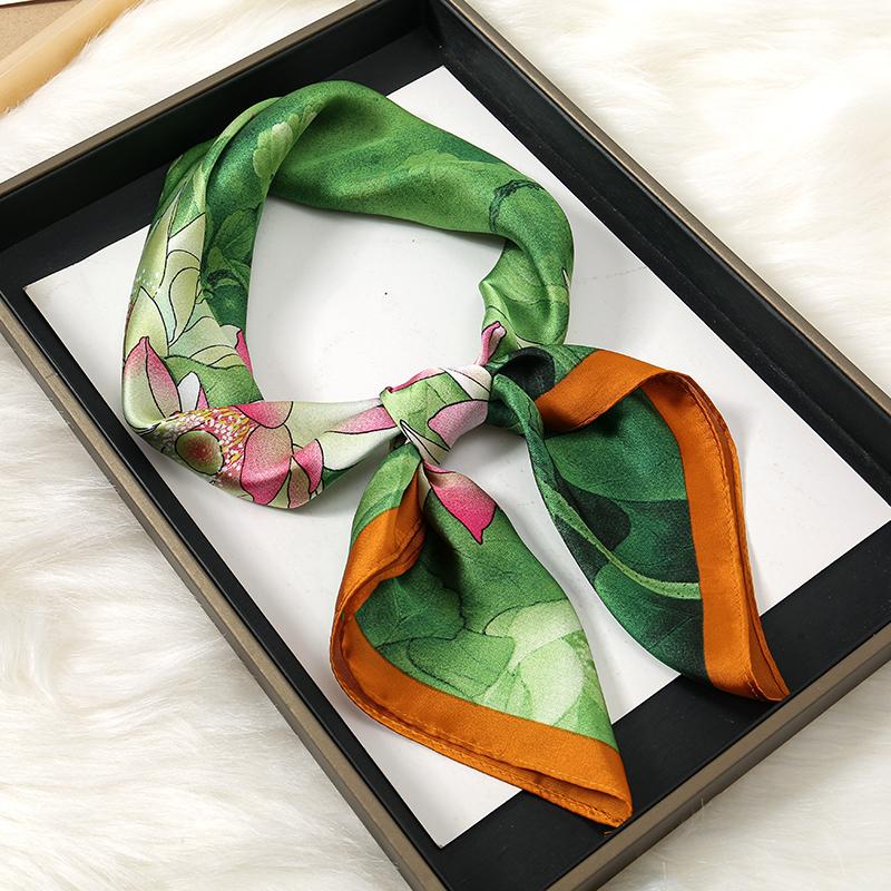 Modny Design Satynowy Jedwabny Kwadratowy Szalik Nadruk Wstążka do Włosów Szalik dla Kobiet Apaszka Bandana Nadruk Drukowany Szal Opaska na Głowę