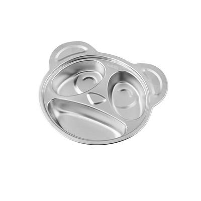 ZISIZ 304 Stainless Steel Panda Kids Meal Plate