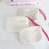 Korean Dot Love Canvas Coin Wallet Portable Mini Makeup Bag Simple Fabric Zipper Coin Purse Key Earphone ID Bag Kids Cute Purse