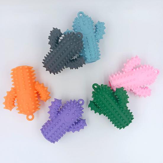 Pichlavý silikonový kaktus Fidget hračka pro úlevu od stresu Usmívající se kaktus Klíčenka Přenosná cestovní Texturovaný kaktus Pomůcka pro bolest Stimmingová pomůcka Senzorická hračka