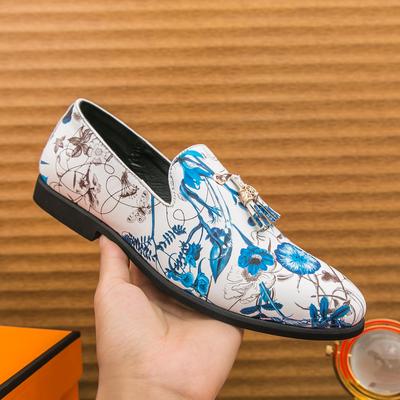 Nové pánské mokasíny PU Potisk Barva Třásně Dekorace Nízký podpatek Trendy Mladistvé Business Casual Pánské boty Velké velikosti 38-46