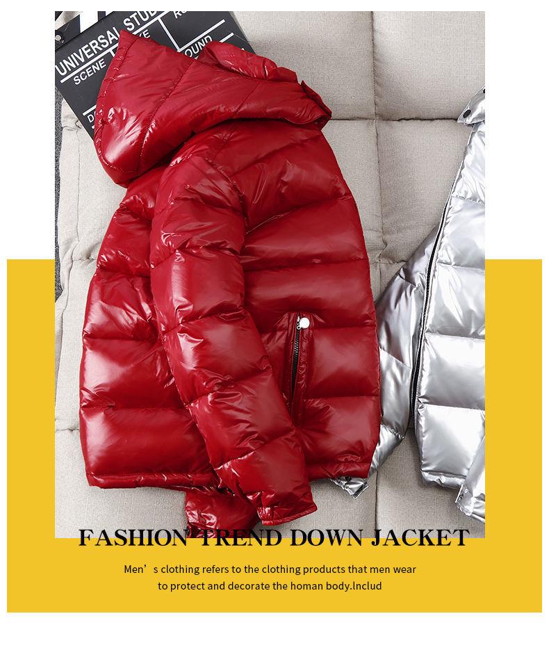 2024 Trendy Off-Season Shiny Down Jacket - Unisex, Thickened Short Design