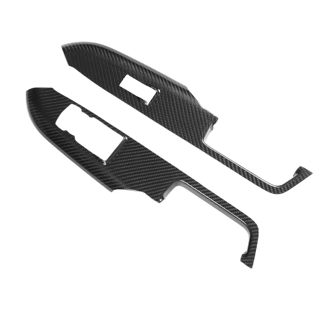 2pcs Inner Door Armrest Panel Trim Cover Carbon Fiber Replacement for Ford Mustang RHD 2015‑2021