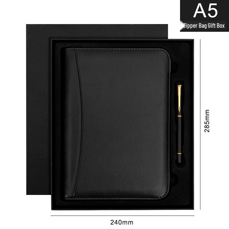 B5 Loose-Leaf Business Notebook with Calculator – Thick Cowhide Multifunctional Stationery