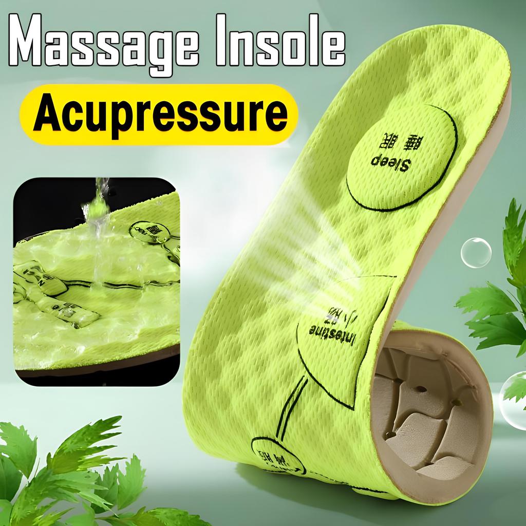 1 Pair Of EVA Wormwood Deodorant Massage Insoles For Men And Women, Deodorant Breathable Sweat-absorbing Soft Sole Insoles