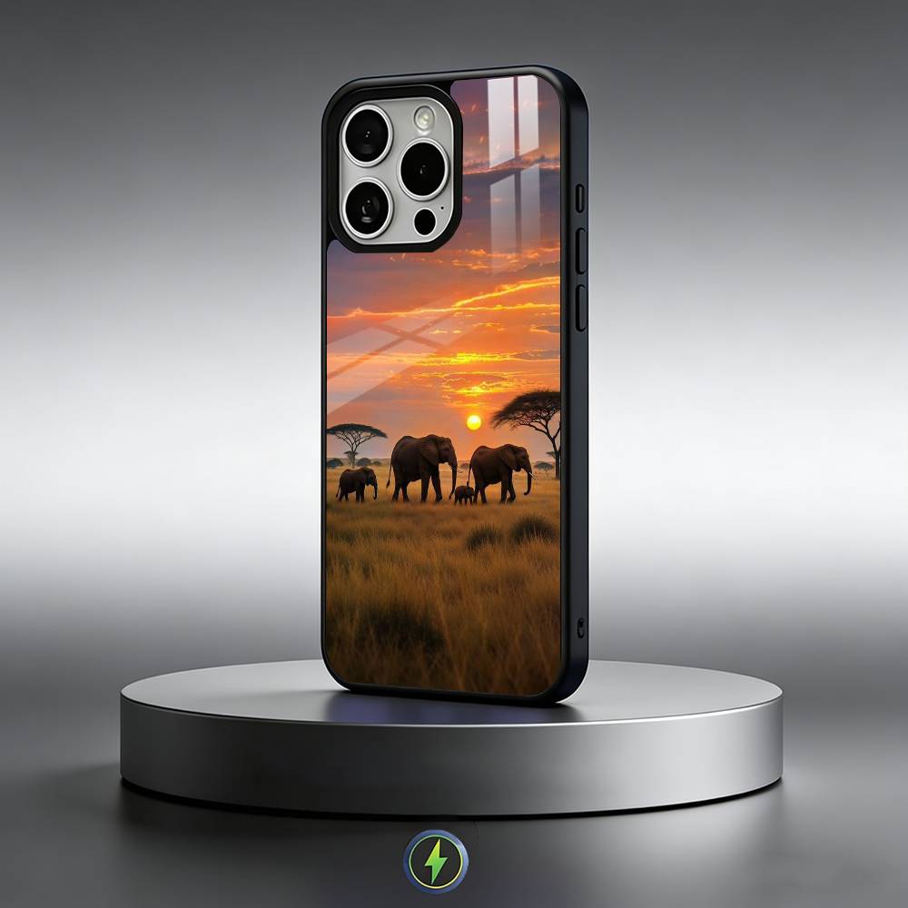 Elephant Baby Nature Phone Case For iPhone17,16,15,14,13,12,11 Plus,Pro Max Magnetic For Magsafe Wireless Charging