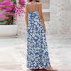 Women's Spring And Summer Casual Fashion Adjustable Suspender Printing Long Dress