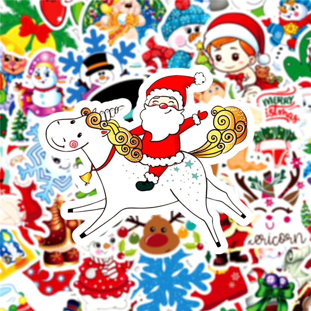 50 Christmas Themed Cartoon Stickers For Scrapbooking And Decorations