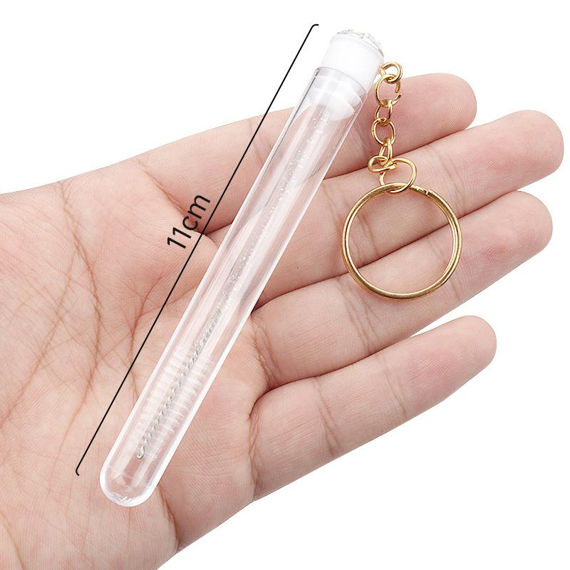 Eyelash Brush With Tube Keychain Resin Drill Eyebrow Mascara Wand Applicator