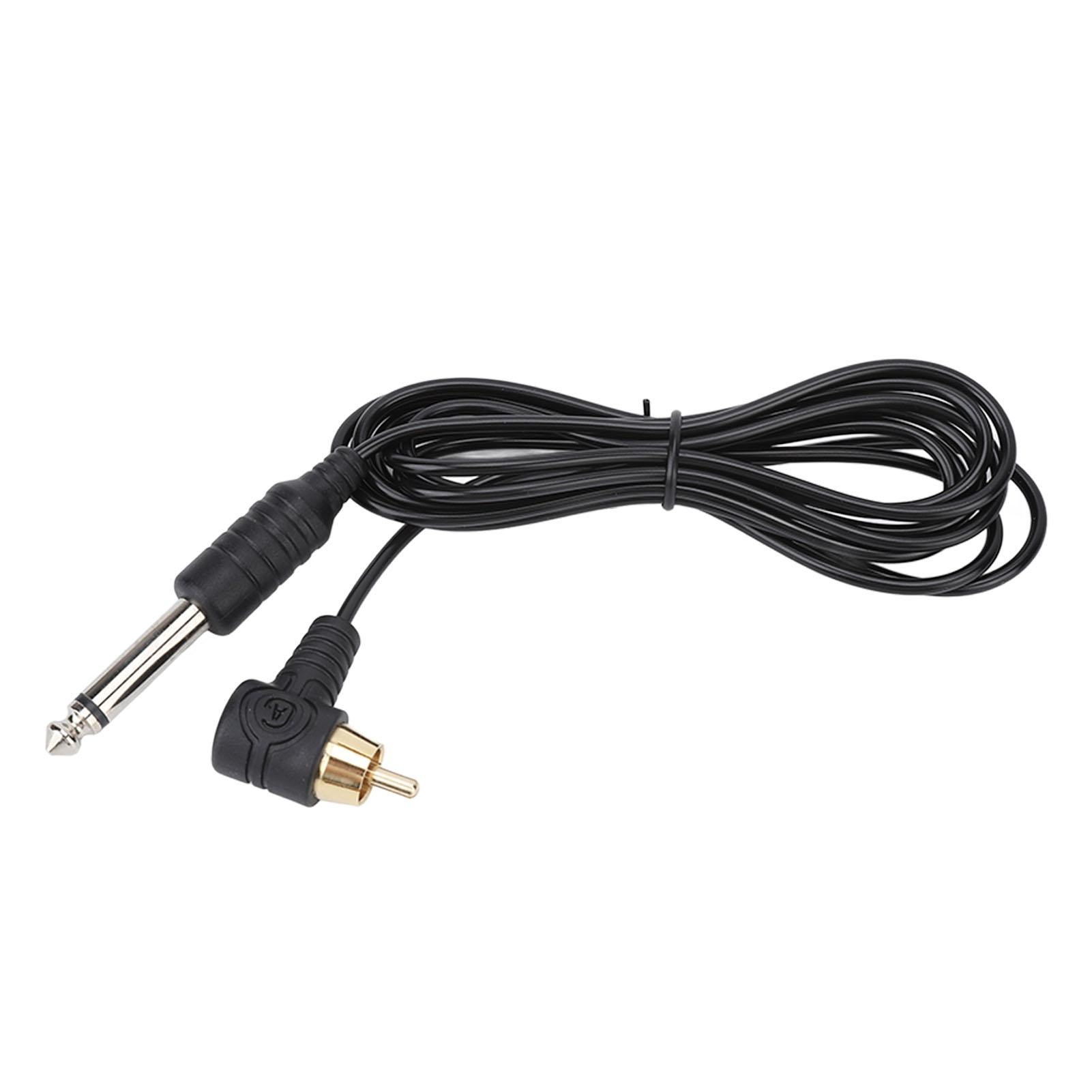 

RCA клип-шнур для татуировки с изогнутой головкой, медный провод с хорошей передачей, кабель для тату-машинки, черный