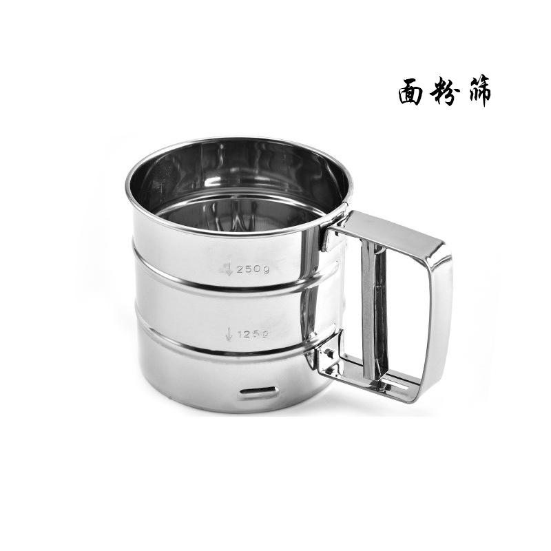

Stainless Steel Flour Sieve Used for Baking Powder and Sugar Shaker with Hand Pressure Design. Fine Mesh Kitchen New Tableware