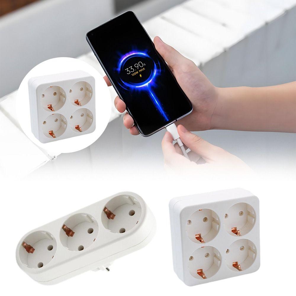 Universal 1 to 3/4 Way EU Conversion Plug Fire Resistant 16A Adapter 250V Power Plug Travel Essential