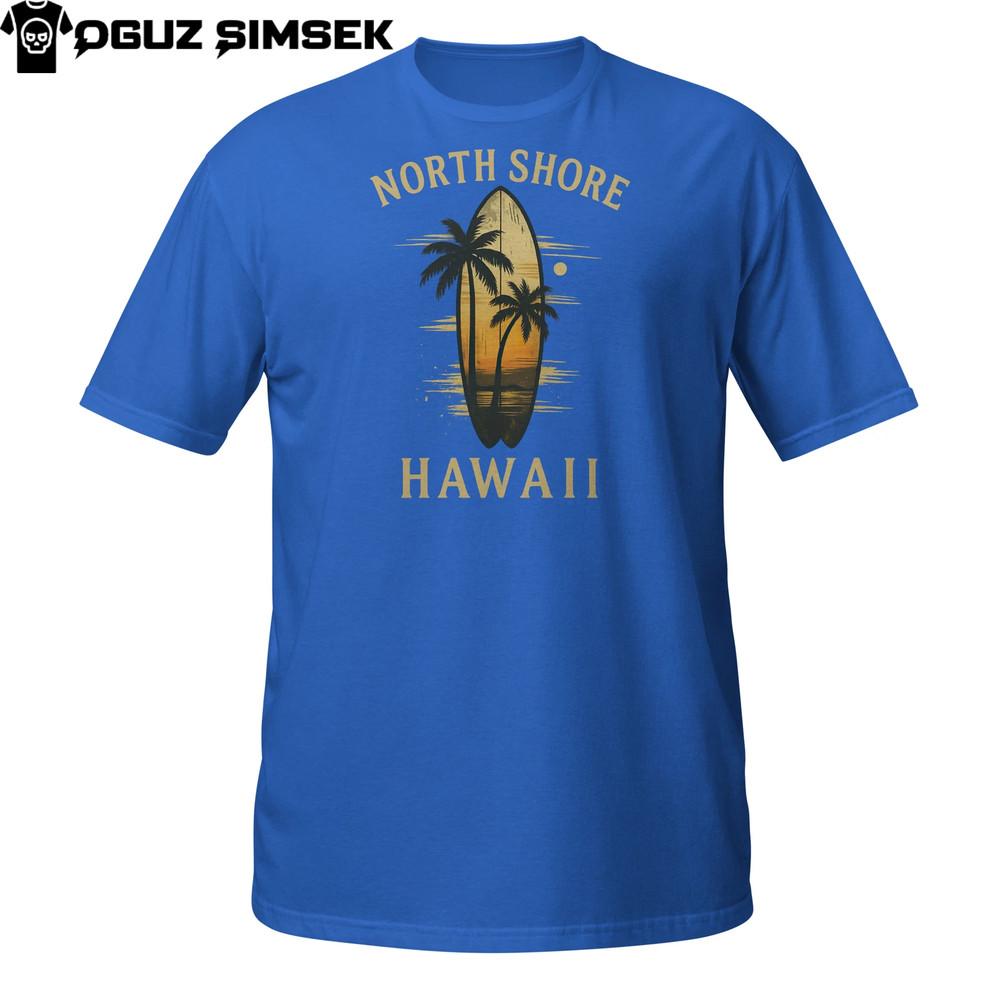 

North Shore Hawaii Surfboard T-Shirt | Vintage Sunset Beach Tee | Palm Tree 4XL