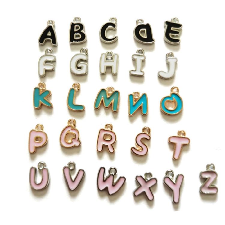ABC Alphabet Mini A-Z Letter Pendant for Personalized Jewelry Making Letter Set