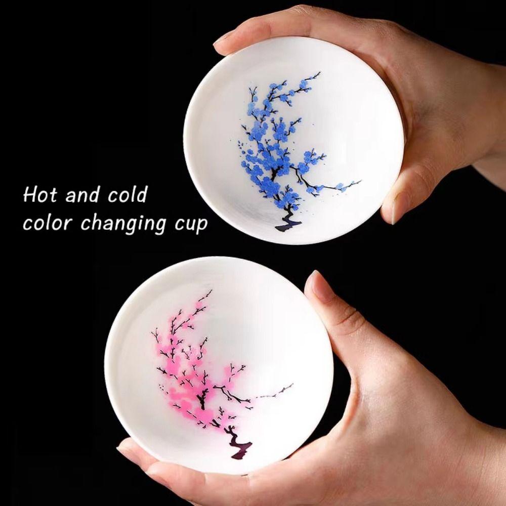 Creative Magic Sakura Cup Unique Flower Change Bowl Gift Color Changing Teacup Milk Tea