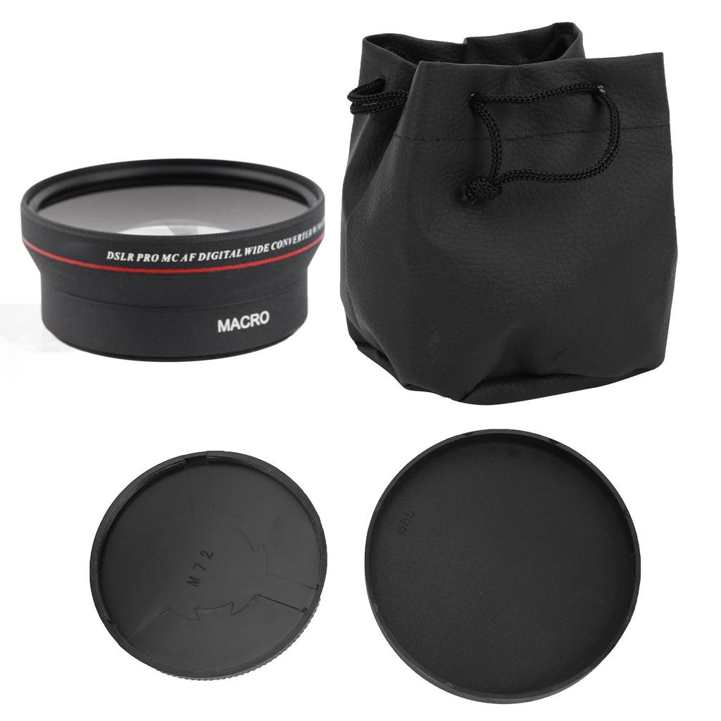 Optical Glass 0.45x Wide‑Angle Black Additional Lens for 72mm Camera Lens Photography Accessory