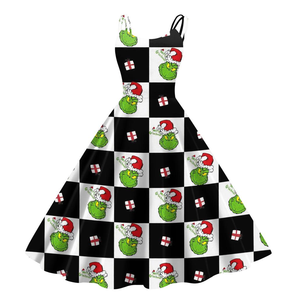 Barne Mote Casual Trykk Sexy Off-the-shoulder Punk Retro Kjole