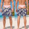 Tropical Plant Flowers Print Fake Buttocks Pattern Funny Men Swim Trunks Perfect Quirky Party Gifts Summer Fashion Beach Shorts