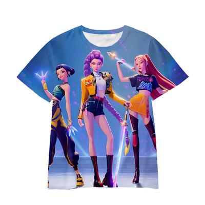 Kpop Witch Hunting Group 3D Printing Children's T-shirts Girls' Boys' Anime Cartoon Casual Fashion Soft T-shirts