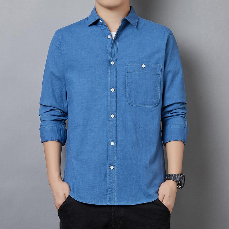Men's Long Sleeved Shirt Korean Casual Loose Shirt Men's Coat