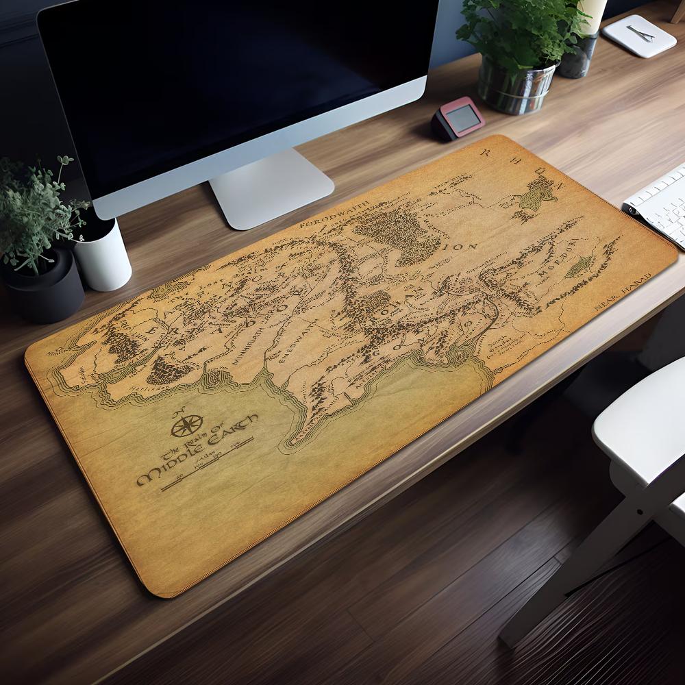 Map The LLord Rings MMiddle Earth Mouse Pad Nonslip Thickened Large Writing Lockedge Office Student Gaming Cushion MousePad