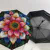 1pc Lotus Mandala Design Umbrella with Plastic Handle,Suitable for All Seasons Home Travel Outdoor UmbrellaDD583