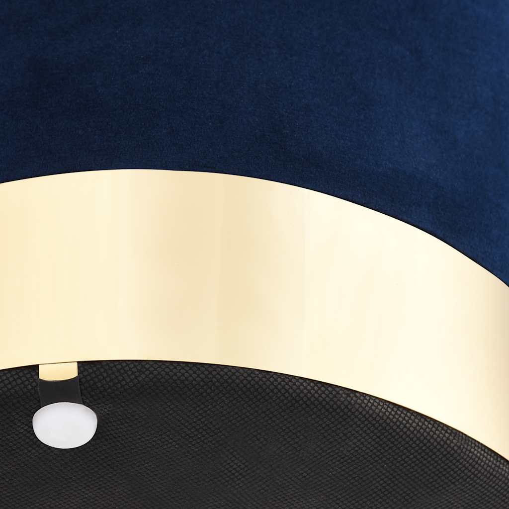 Blue and Gold Velvet Footstool 28 x 36 cm