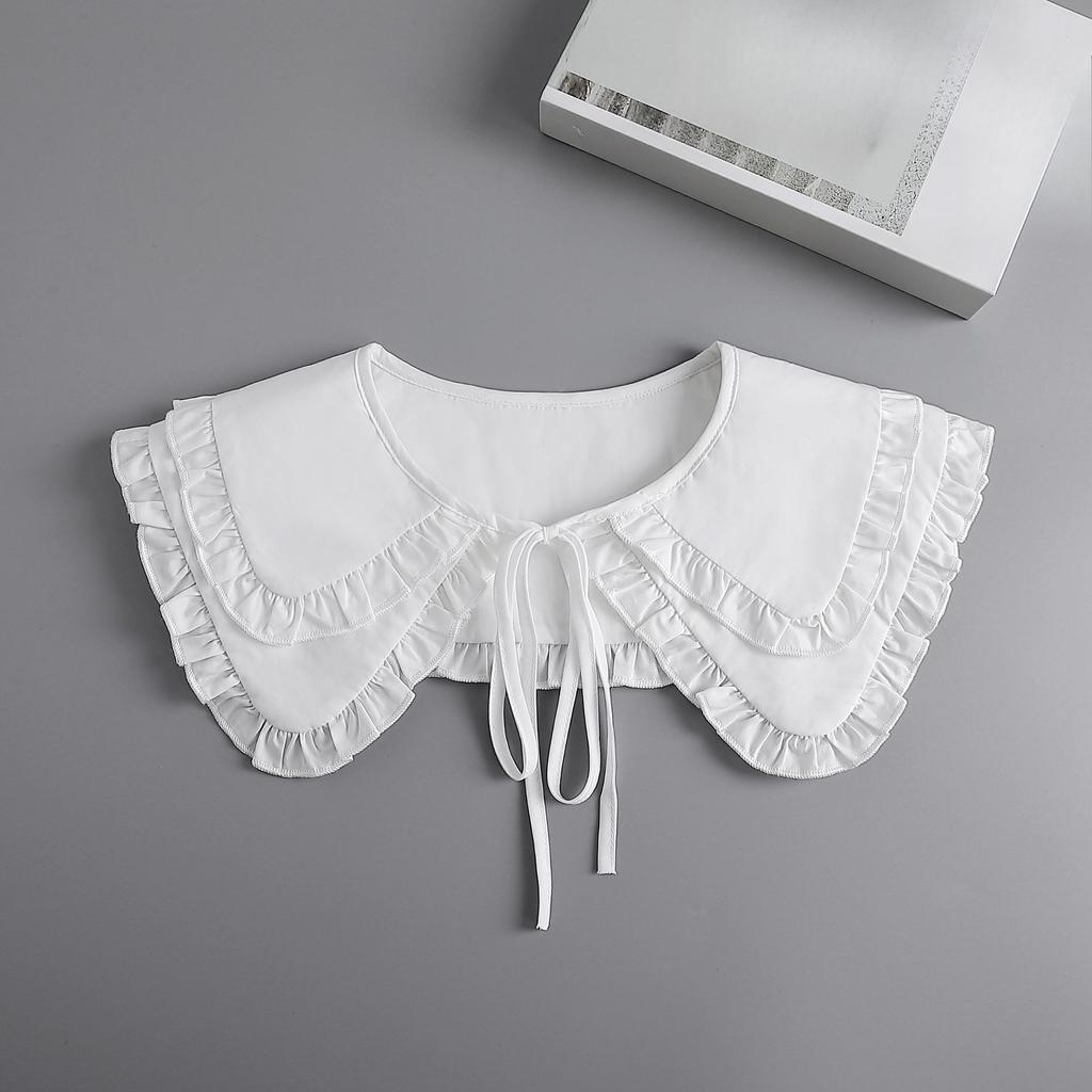 Women Lace Shirt Detachable Collar Wraps Blouse Tops Lapel Fake Collar Shawls Ladies Dress Small Cape Fuax Cols Decor