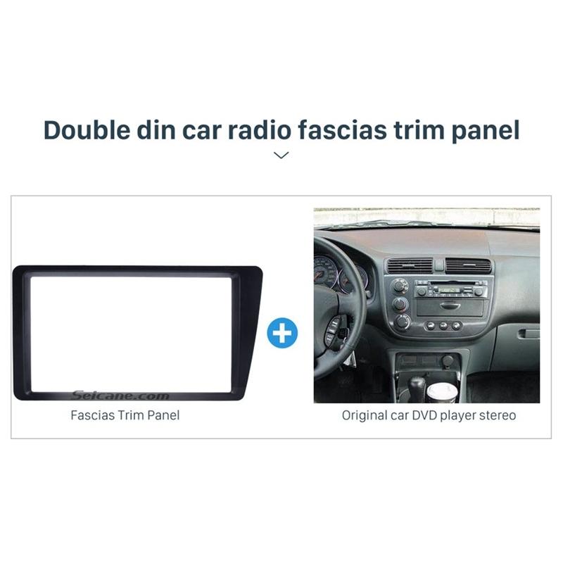 Top Double 2 Din Car Radio Fascia for 2001-2005 Honda Civic LHD Dash Mount DVD Frame Auto Stereo Adaptor