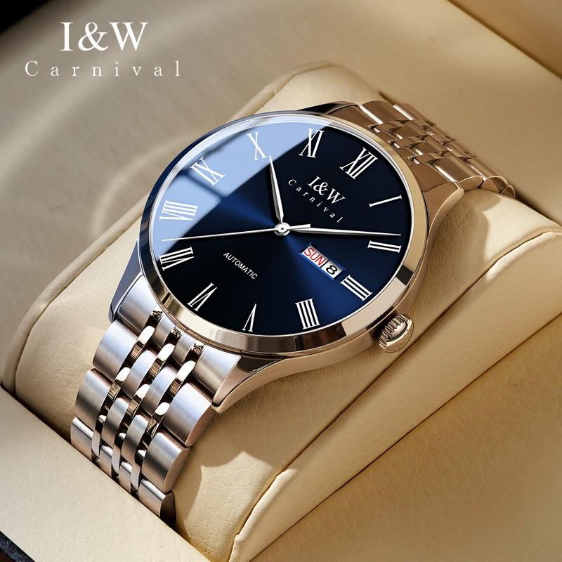 IW Top-Marke Roségold Blau Herrenuhr Luxus Automatische Herrenuhr Rom-Zeit Miyota Mechanisch Datumsanzeige Uhren Wasserdicht reloj