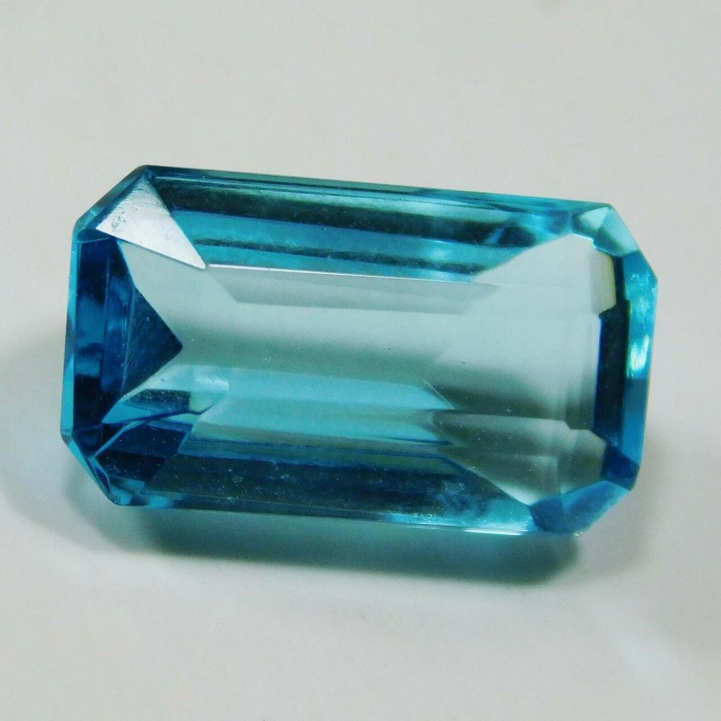 6 Ct Natural Baguette Shape Ocean Blue Aquamarine CERTIFIED Loose Gemstone A++