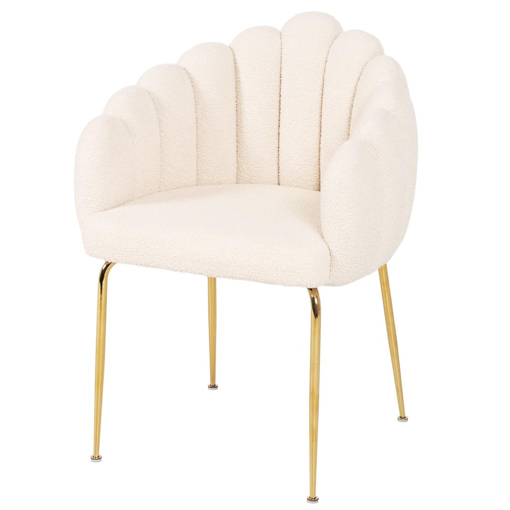 Fogia Upholstered Chair Elegant Glamour Lamb Boucle Teddy Jumihome