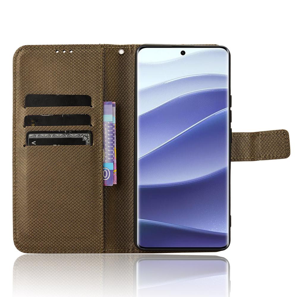 

For Xiaomi Redmi Note 14 Pro+ 5G/Note 14 Pro 5G/Poco X7 5G Case PU Leather Diamond Texture Wallet Phone Cover Black