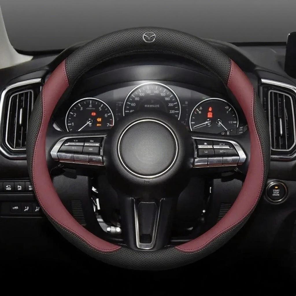 For Mazda 3 5 6 SKYACTIV Axela Atenza CX30 CX50 CX5 CX7 CX8 CX9 MX5 RX8 BT50 Suede Leather Car Steering Wheel Cover Accessories