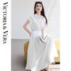 Women's Short Sleeve Polo Collar Midi Dress