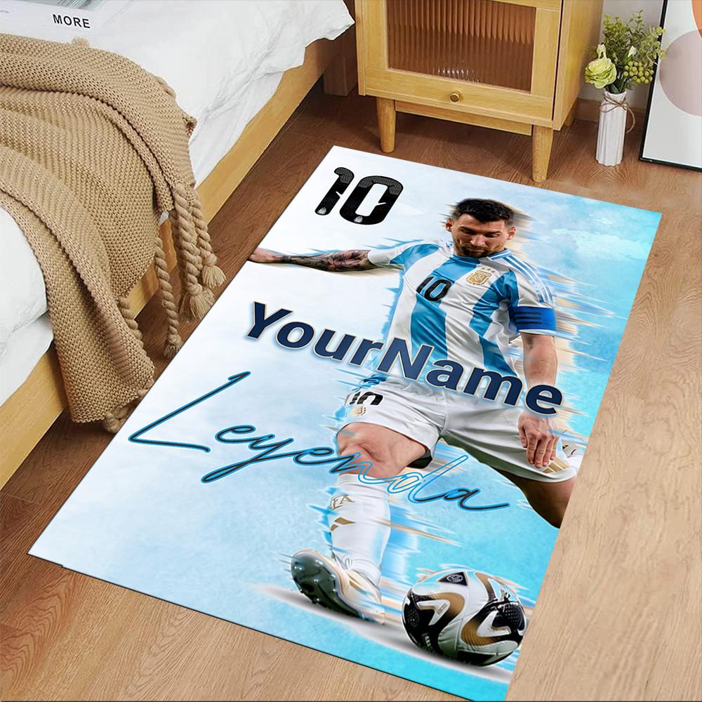 Messi Customizable Name Floor Mat Design for Hallway Bedrooms Outdoor Playrooms Antislip Carpet Office home decor Wedding Party Gift