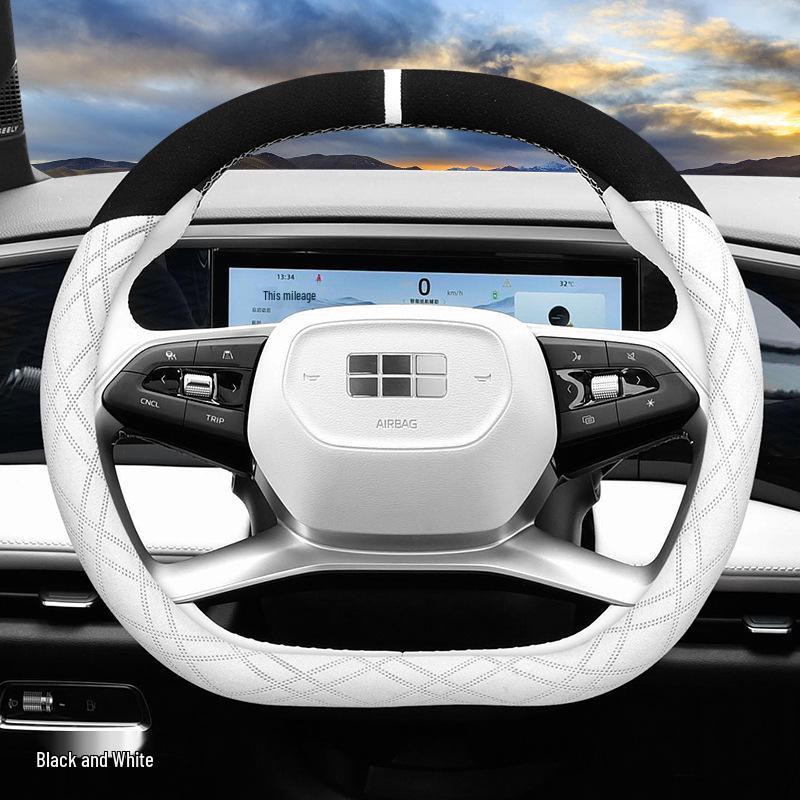 

Galaxy L7/L6 Suede Steering Wheel Cover: Ultra-Thin, No-Sew, Winter-Ready. Galaxy L6