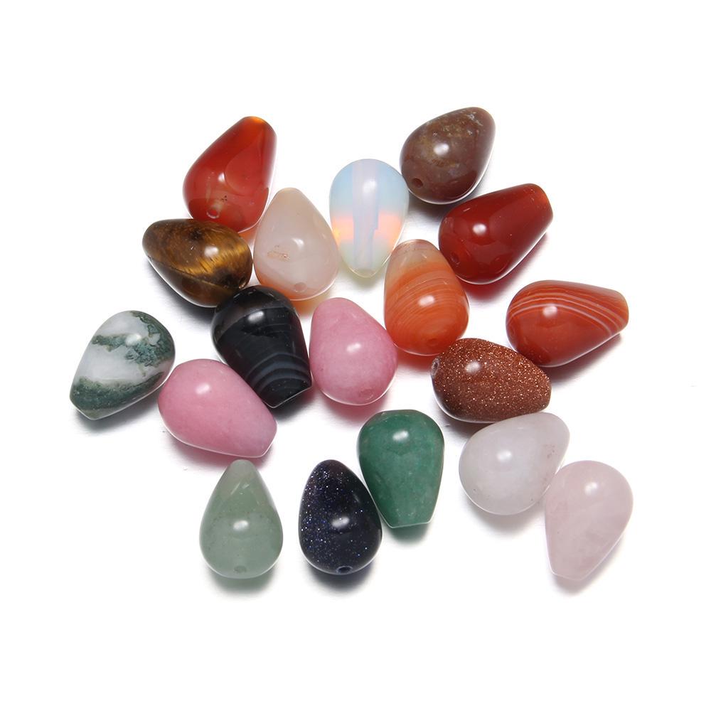 10Pcs Mixed Natural Semi-precious Stone Beads Loose Gemstone Beads for DIY Bracelet Necklace Jewelry Making