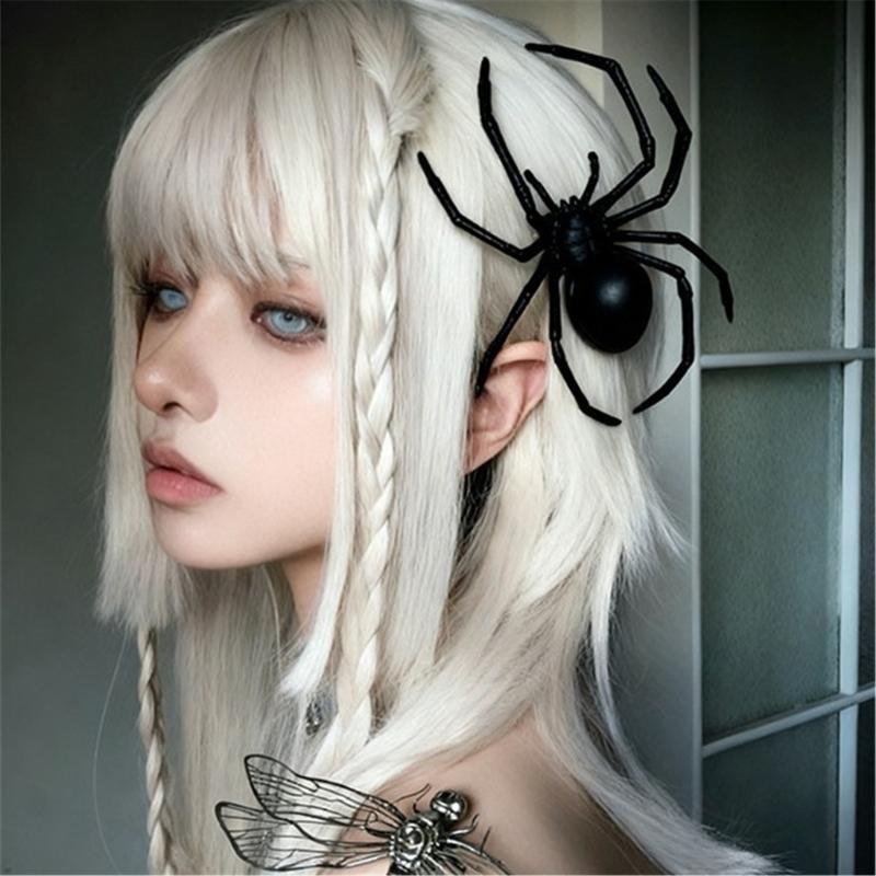 Pince à Cheveux Araignées Oversize Design Antidérapant Épingle à Cheveux Pour Adultes Adolescents Fête d'Halloween Accessoires de Coiffure Accessoires Photo