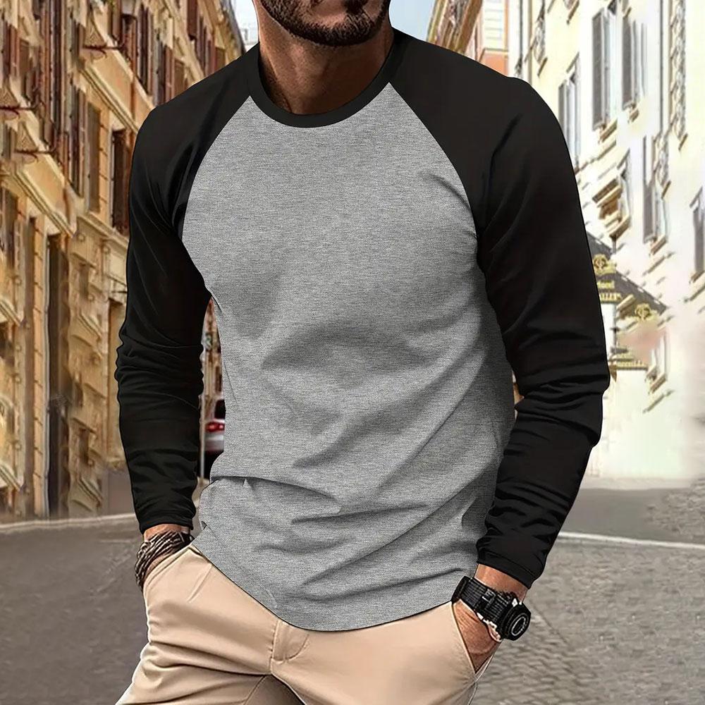 Men's Large Size Loose 3d Color T-shirt Autumn New Fashion Round Neck Long Sleeve Tshirt Men Street Daily Casual Sports Shirt