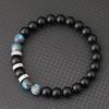 New Fashion Men Bracelet Beaded 8mm Onyx Tiger Eyes Lava Rock Stone Braslet Meditation Yoga Casual Wrap Braclet Pulsera Hombre