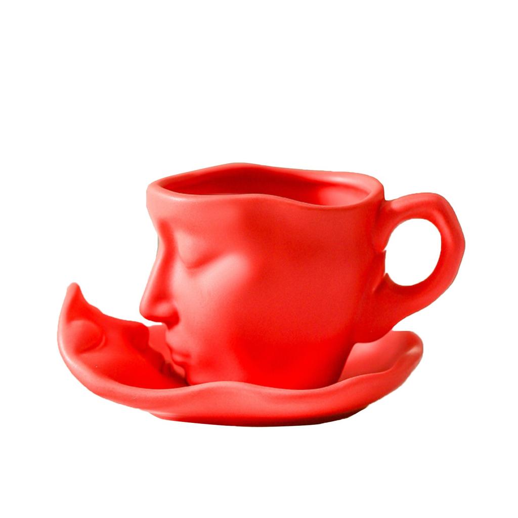 Lidská tvář Umění Osobnost Kreativní Keramický Americký Italský Šálek na Černý Čaj Kávu, Série Hrnků s Podivnou Lidskou Tváří, Objem 100 ml