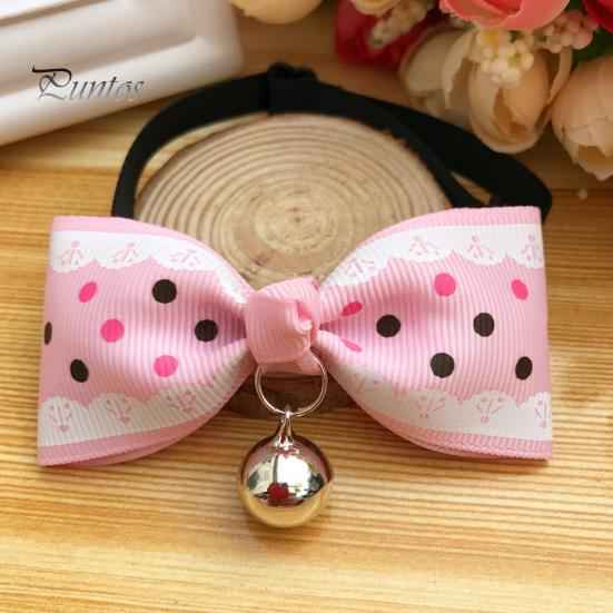 Bowknot Metal Bell Pendant Fashion Printed Pet Dog Cats Puppy Bow Tie Collar